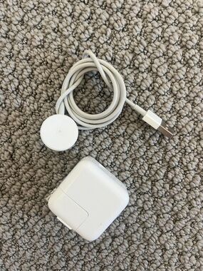 Apple Bundle: White Magnetic iWatch Charging Cable and USB 12W Power Adapter